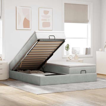 vidaXL Ottoman bed met matrassen 180x200cm fluweel, Verzenden, Nieuw