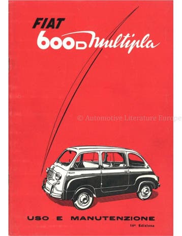 1964 FIAT 600 D MULTIPLA INSTRUCTIEBOEKJE ITALIAANS