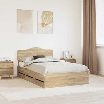 vidaXL Bedframe met lade Sonoma Eik 120 x 190 cm, Verzenden