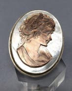 Zonder minimumprijs - Cameo Zilver - Gegraveerde parelmoer