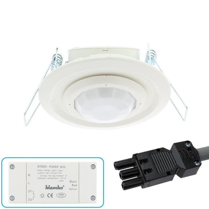 Klemko Interrupteur De Mouvement PIR (complet) - 870942, Doe-het-zelf en Bouw, Bouwverlichting, Verzenden