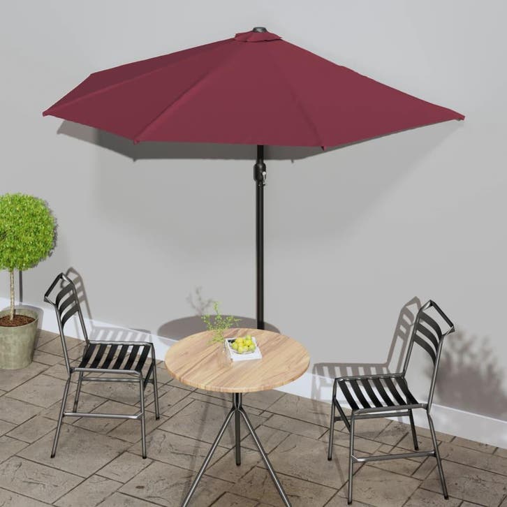 vidaXL Balkonparasol half aluminium paal 270x144x222 cm, Tuin en Terras, Parasols, Nieuw, Verzenden