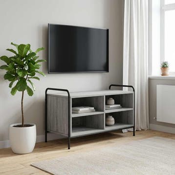 vidaXL Tv-meubel 140 x 39,5 x 50 cm Grijs Sonoma Bewerkt, Huis en Inrichting, Verzenden, Nieuw