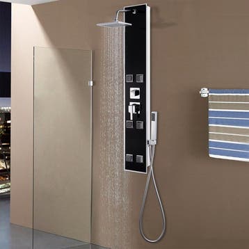 vidaXL Douchepaneel 18x42,1x120 cm glas zwart, Doe-het-zelf en Bouw, Sanitair, Verzenden, Nieuw