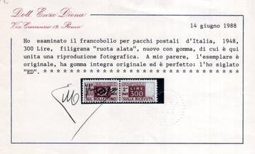 Italie 1948 - Très bon tirage combiné détiquettes