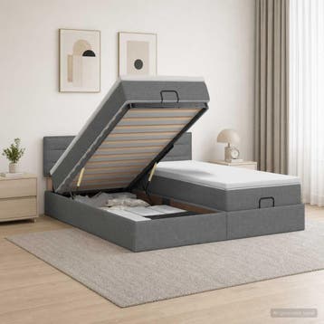 vidaXL Ottoman bed met matras met hoofdeinde 2 st, Verzenden, Nieuw