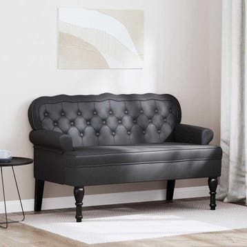 vidaXL Chesterfield Bank Zwart 119,5 x 64,5 x 75 cm, Verzenden