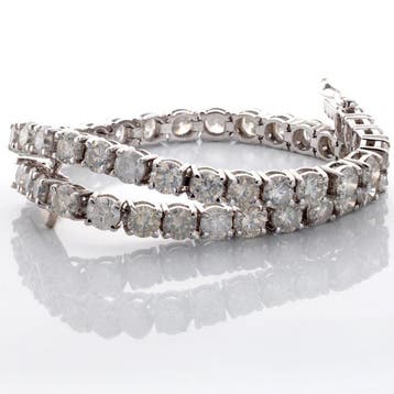 Armband - 14 karaat Witgoud - 9.82ct. tw. Diamant