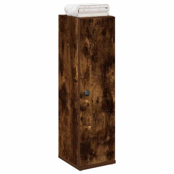 vidaXL Badkamerkast met rolhouder 20,5x22x72 cm gerookt, Verzenden