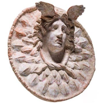Oud-Grieks, Magna Graecia Terracotta Veelkleurig Gorgoneion