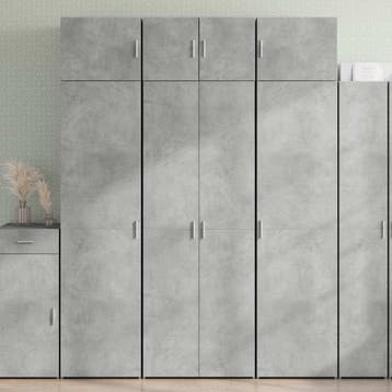 vidaXL Opbergkast 70x42,5x225 cm bewerkt hout betongrijs, Huis en Inrichting, Verzenden, Nieuw