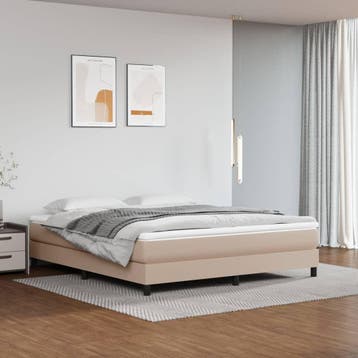 vidaXL Boxspring bed kunstleer cappuccinokleurig 160x200 cm, Verzenden