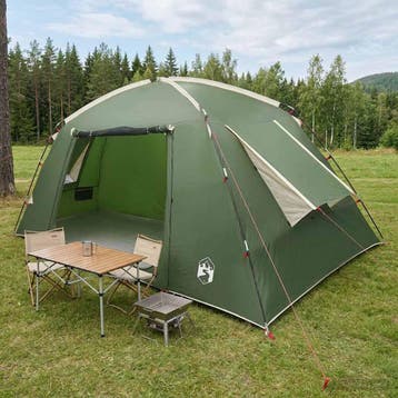 vidaXL Huisje Tent met dak Groen 400 x 210 x 180 cm, Verzenden, Nieuw