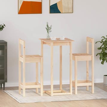 vidaXL 3-delige Barset massief grenenhout, Huis en Inrichting, Verzenden, Nieuw
