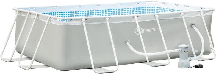 Zwembad met filterpomp - 340x215x80 cm - Lichtgrijs - Outsun, Maison & Meubles, Accessoires pour la Maison | Autre, Envoi