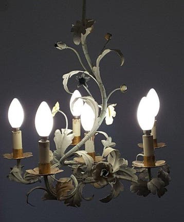 Lampadario Floreale Vintage in Stile Fiorentino / Hollywood