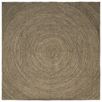 vidaXL Gebied Tapijt Naturel en Zwart 300 x 300 cm Jute, Verzenden, Nieuw