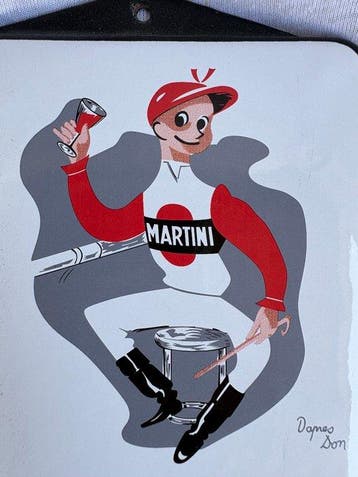 Martini thermometer met vrolijke drummer – stijlvolle retro