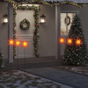 vidaXL Kerstlampen met grondpin en LEDs 3 st 35 cm rood, Diversen, Verzenden, Nieuw