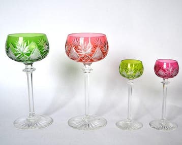 Val Saint Lambert - Verre à vin (4) - Berncastel - Cristal