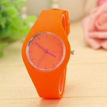 Jelly Horloge Unisex - Kwarts Uurwerk Silicoon Bandje Oranje, Verzenden