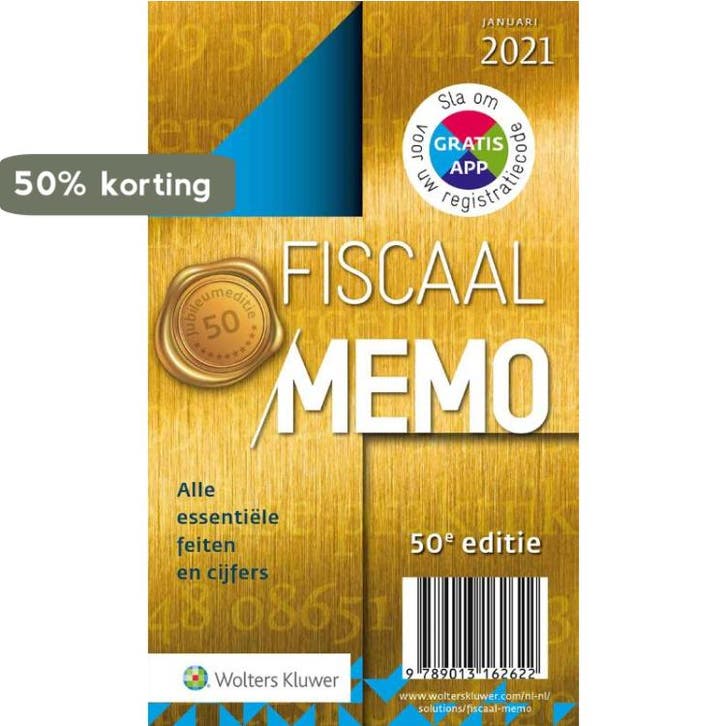 Fiscaal Memo januari 2021 9789013162622, Boeken, Wetenschap, Zo goed als nieuw, Verzenden