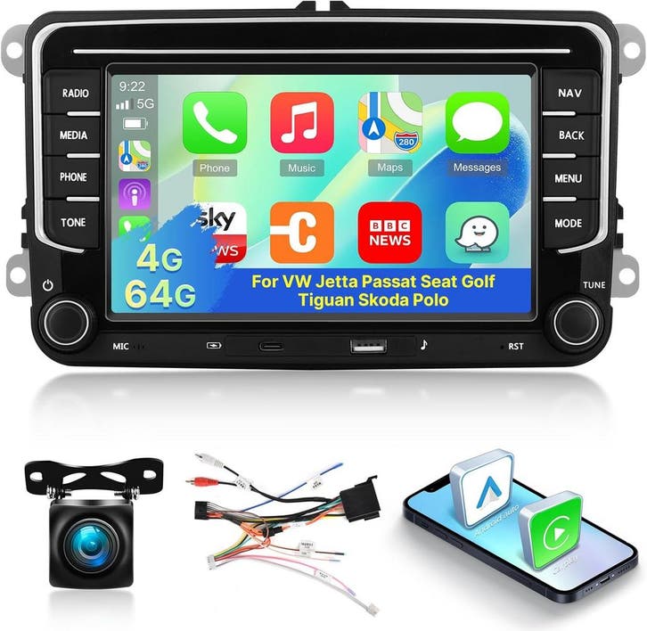 Android Autoradio VW 4GB/64GB | 37% Korting Retour Deal, Auto diversen, Autoradio's, Nieuw, Verzenden