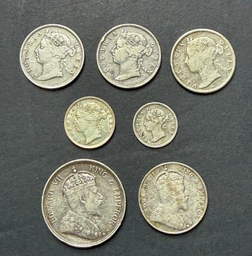 Straits Settlements. Victoria - Edward VII. 5-10-20-50 Cents