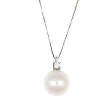 Zonder minimumprijs - Ketting met hanger - 18 karaat Witgoud