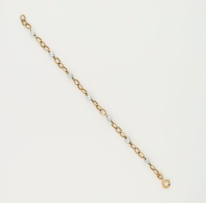 Armband - 18 karaat Geel goud Parel, Bijoux, Sacs & Beauté, Bracelets