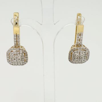 Boucles doreilles - 14 carats Or jaune Diamant (Naturelle), Handtassen en Accessoires, Nieuw
