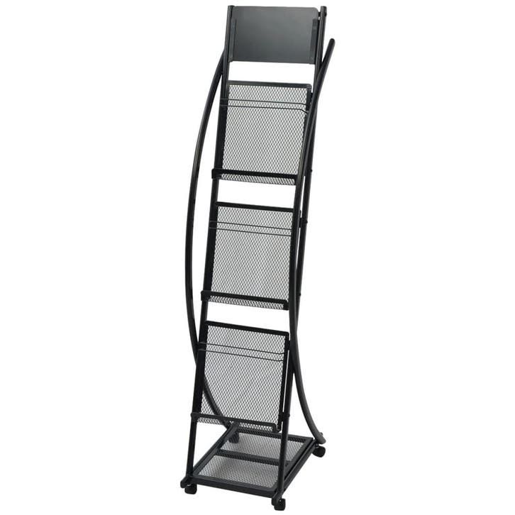 vidaXL Tijdschriftenrek zwart 40x32x131 cm A4, Huis en Inrichting, Woonaccessoires | Krantenbakken en Lectuurbakken, Nieuw, Verzenden