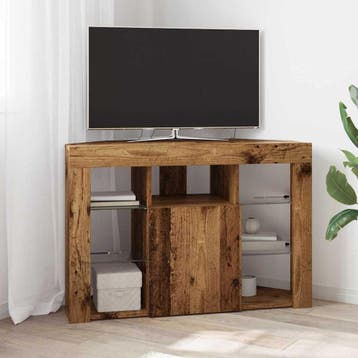 vidaXL Hoek LED TV Cabinet 100x40x68cm Oudhout Bewerkt hout, Huis en Inrichting, Verzenden, Nieuw