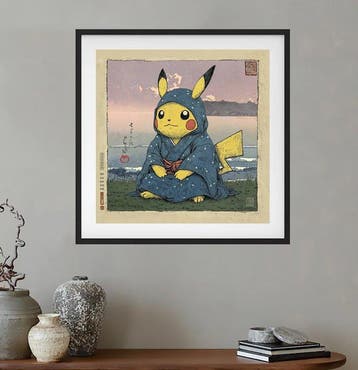 Kodo88 Giclée - Pikachu at Shichirigahama  – Limited, Nieuw