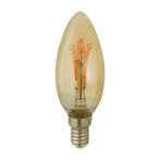 LED Spiraal kaarslamp amber 4W dimbaar E14 Extra warm, Verzenden, Nieuw, E14 (klein)