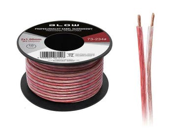 2 x 1.00 mm OFC zwart/rood op rol 10 meter 2-aderige, Doe-het-zelf en Bouw, Elektriciteit en Kabels, Verzenden, Nieuw, Kabel of Snoer