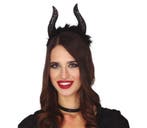 Halloween Tiara Glitter Hoorns, Verzenden, Nieuw