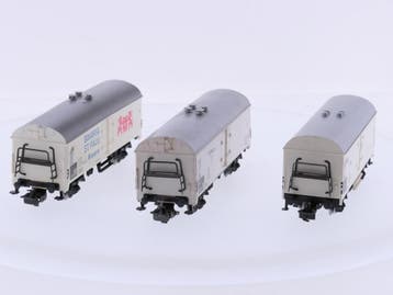 Schaal H0 Märklin 4667, 4620 en 4415 set van 3 goederenwa.., Wisselstroom, Gebruikt, Wagon, Ophalen of Verzenden