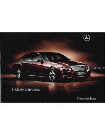 2009 MERCEDES BENZ E-KLASSE SEDAN BROCHURE NEDERLANDS