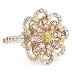 Cocktailring - 14 karaat Witgoud - 1.30ct. tw. Gemengde
