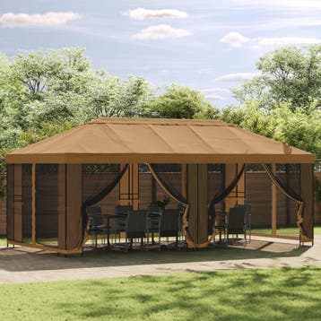 vidaXL Tuinhuisframe zonder tentdoek 6 x 3 m Zwart Staal, Verzenden