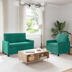 vidaXL bank / zetelstel 2 pcs Turquoise Fluweel, Huis en Inrichting, Zetels | Zetels, Verzenden, Nieuw