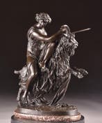 Naar Philippe-Laurent Roland - sculptuur, Een Bacchante op