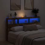 vidaXL Hoofdbordkast met LED 180x17x102 cm oud hout, Verzenden