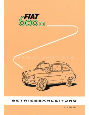 1963 FIAT 600 D INSTRUCTIEBOEKJE DUITS