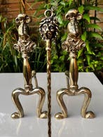 Pair of Antique British Victorian Brass Fire Dogs (Andirons), Huis en Inrichting, Nieuw