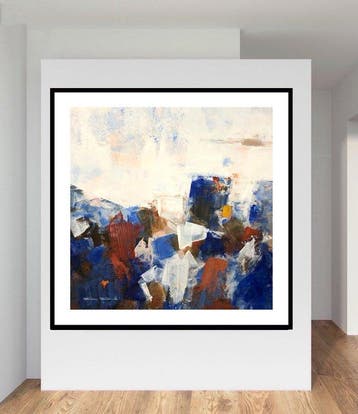 Dam Domido - Blue landscape - 100 x 100 cm