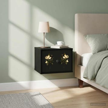 vidaXL Wandkastje voor Bed BREMEN Zwart eiken 36 x 33 x 25, Verzenden