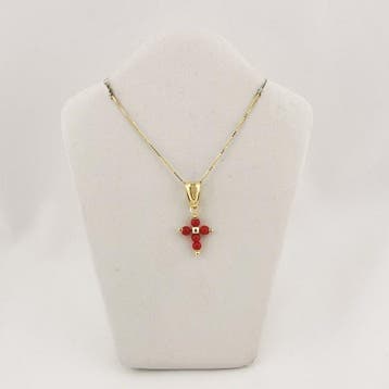 Koraal - Zilver - Ketting met hanger - handgemaakt