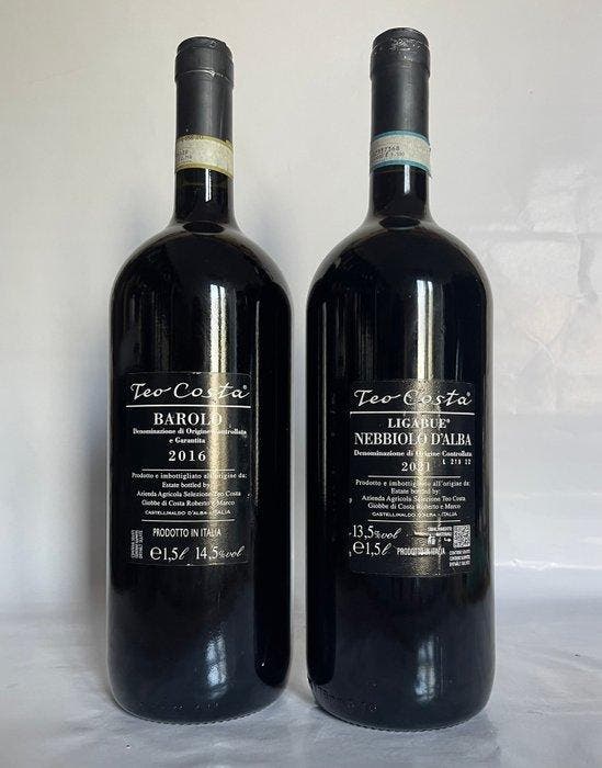 2016 “Monroj” Barolo & 2021 Nebbiolo d’Alba Teo Costa -, Collections, Vins